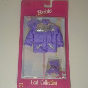 Vintage Barbie Doll Purple Puffer Jacket with Boots and Beanie